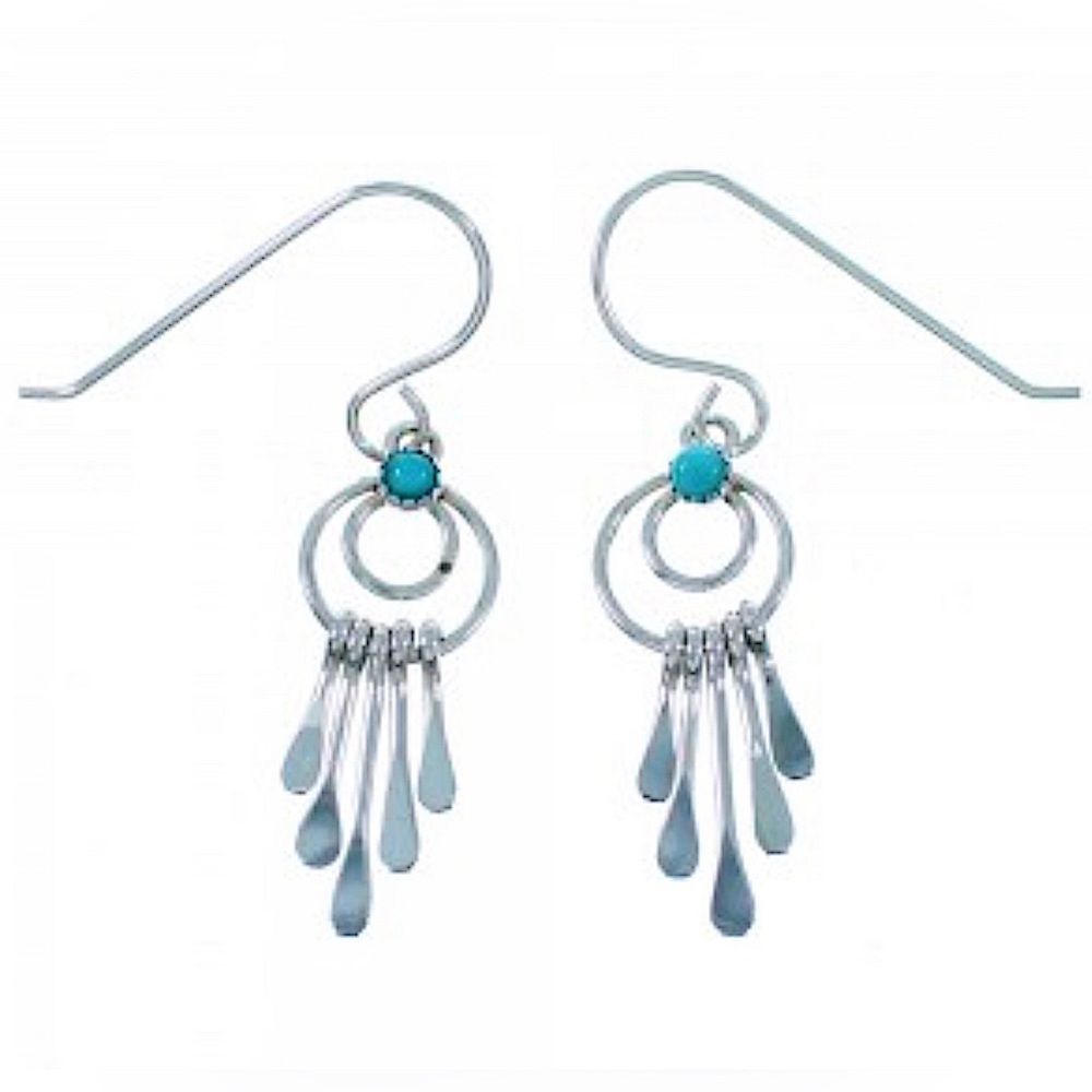 Navajo Boho Silver + Turquoise Earrings